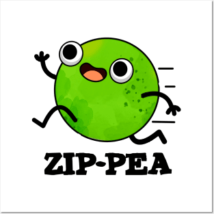 Zip-pea Cute Zippy Pea Pun Posters and Art